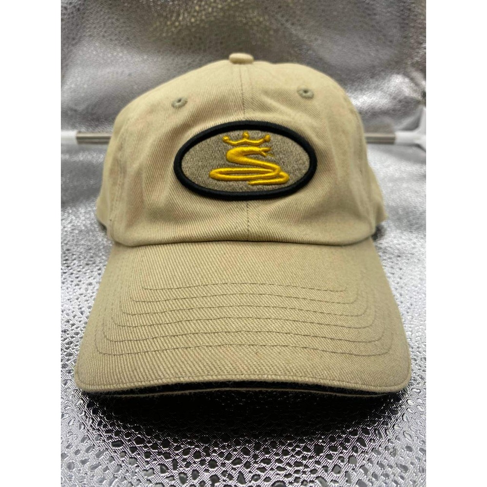 Cobra Golf Hat Mens L/XL Tan Uni-Fit Stretch Cap Embroidered‎ Snake Logo